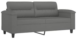 Canapea cu 2 locuri, gri închis, 140 cm, țesătură microfibră