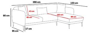 Canapea extensibilă de colț Simena Left - Grey