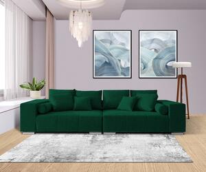 Canapea extensibilă cu ladă de depozitare Marbela Green XXL 295x100 cm