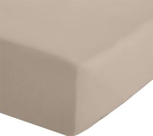Cearceaf maro deschis din bumbac percale cu elastic 150x200 cm Easy Iron Percale – Catherine Lansfield