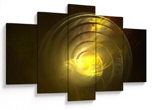 Tabloul cu spirala abstractă în galben (150x105 cm)