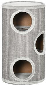 PawHut Ansamblu pentru Pisici, Turn din Sisal pentru Animale de Companie cu Planforme cu Înveliș Moale, Φ38x70 cm, Gri