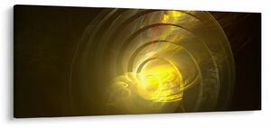 Tabloul cu spirala abstractă în galben (120x50 cm)