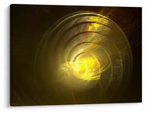 Tabloul cu spirala abstractă în galben (70x50 cm)