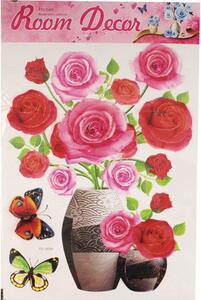Sticker Room Decor vază cu trandafiri 30x50 cm