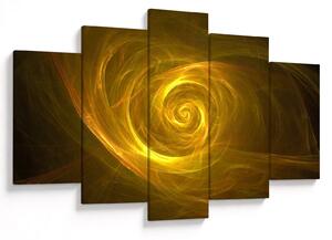 Tabloul cu spirala abstractă în galben (150x105 cm)