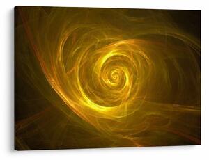 Tabloul cu spirala abstractă în galben (70x50 cm)