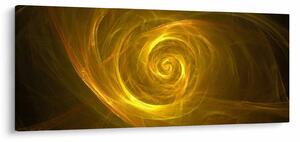 Tabloul cu spirala abstractă în galben (120x50 cm)