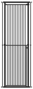 PawHut Poartă de Siguranță Extensibilă pentru Câini, Înălțime 112-200 cm, Distanță Îngustă între Bare 3,5 cm, pentru Scări și Uși, Negru | Aosom Romania