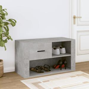 Pantofar, gri beton, 80x35x45 cm, lemn prelucrat