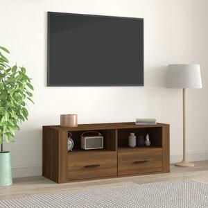 Comodă TV, stejar maro, 100x35x40 cm, lemn prelucrat