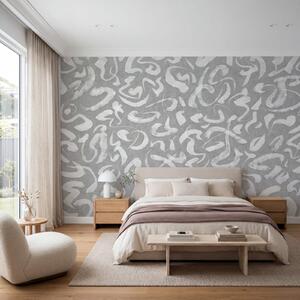 Fototapet Model alb pe o suprafață gri, Fototapet abstracte, Fototapet populare - Tapeko.ro
