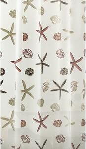 Perdea de duș Bisk Starfish Multi 180x200 cm PEVA alb/gri/negru/roz