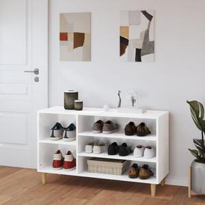 Pantofar, alb extralucios, 102x36x60 cm, lemn compozit