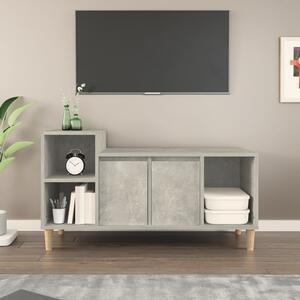 Comodă TV, gri beton, 100x35x55 cm, lemn prelucrat