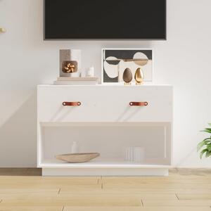 Comodă TV, alb, 90x40x60 cm, lemn masiv de pin