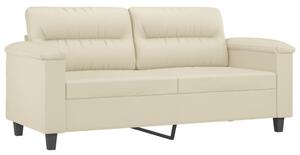 Canapea cu 2 locuri, crem, 140 cm, piele ecologică