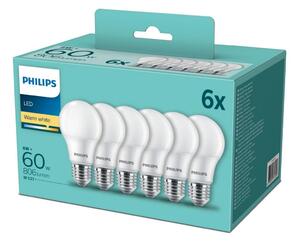 SET 6x bec LED Philips E27/8W/230V 2700K