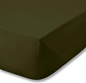 Cearceaf kaki din flanelă cu elastic 90x190 cm Brushed – Catherine Lansfield