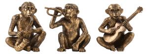 Set 3 figurine Ape Music, Rasina, Auriu, 5x9x15 cm