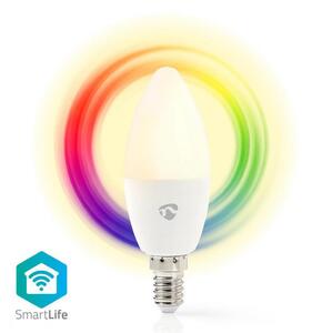 Bec LED RGB dimabil Smartlife E14/4,5W/230V Wi-Fi Nedis WIFILC11WTE14