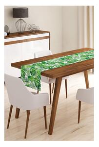 Napron din microfibră pentru masă Minimalist Cushion Covers Green Jungle Leaves, 45 x 140 cm