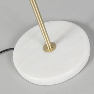 Lampă de masă din alamă cu abajur alb 20 cm - Kaso