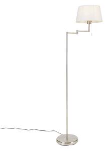 Lampă de podea clasică din oțel cu umbră albă reglabilă - Ladas