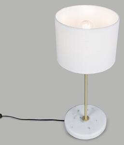 Lampă de masă din alamă cu abajur alb 20 cm - Kaso