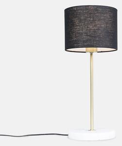 Lampă de masă din alamă cu umbră neagră 20 cm - Kaso