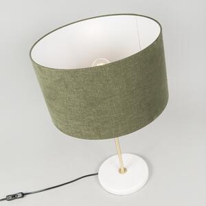 Lampă de masă din alamă cu umbră verde 35 cm - Kaso