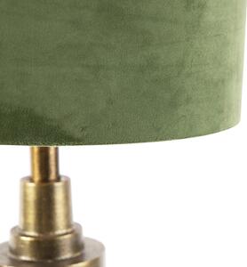 Lampă de masă Art Deco cu abajur de catifea verde 35 cm - Diverso
