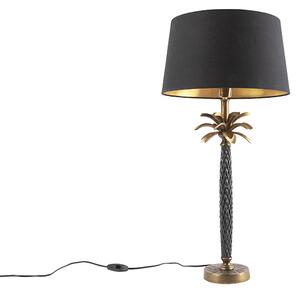 Lampă de masă Art Deco bronz cu nuanță neagră 35 cm - Areka