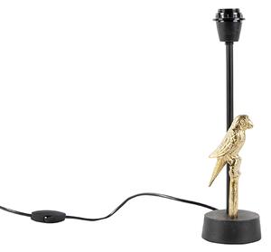 Lampă de masă Art Deco neagră cu aur 39 cm fără umbră - Pajaro