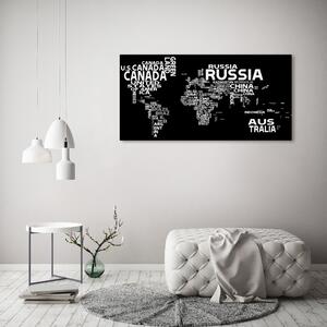 Imprimare tablou canvas Harta subtitrării Mondiale