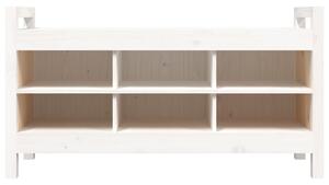 Bancă de hol, alb, 110x40x60 cm, lemn masiv de pin