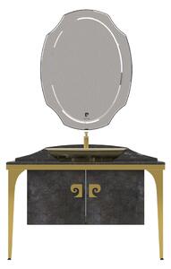 Set mobilier baie Pierre Cardin Venus, 3 piese, 120 cm, negru-auriu