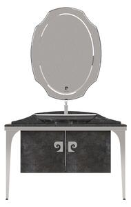 Set mobilier baie Pierre Cardin Venus, 3 piese, 120 cm, negru-argintiu