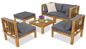 Mobilier de grădină din lemn Brunei Coffee 4 + puf Garden Point salcâm