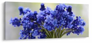 Tablou buchet cu flori albastre (120x50 cm)