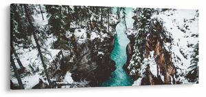 Tablou - râul de munte iarna (120x50 cm)