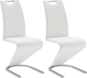 Set 2 scaune Amado albe piele ecologica 45/62/102 cm