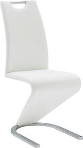 Set 2 scaune Amado albe piele ecologica 45/62/102 cm