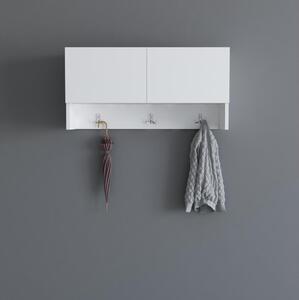 Cuier de perete cu spațiu de depozitare POOL 30x60 cm alb