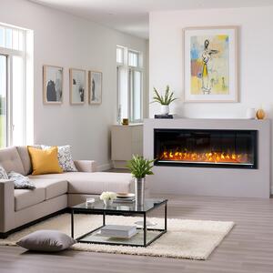 Semineu electric decorativ ElectricSun VERSALYS XS, pe perete, podea sau incorporabil, cu sunet, 10 culori, Wi-Fi cu APP internet, L100xH41cm