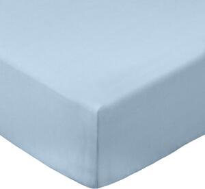 Cearceaf albastru din bumbac percal cu elastic 185x200 cm Cotton Percale – Bianca