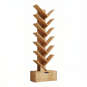 Biblioteca moderna decorativa Tree Design bej, 158x34 cm, MDF rezistent