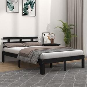 Cadru de pat Super King 6FT, 180x200 cm, negru, lemn masiv pin