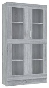 Dulap vitrină, gri sonoma, 82,5x30,5x150 cm, lemn prelucrat