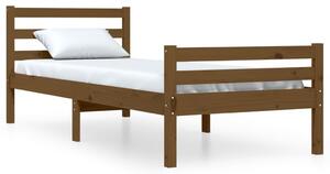 Cadru de pat, maro miere, 90x200 cm, lemn masiv